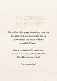 Uitnodiging kerstdiner rozetinten met koperdetails en foto 3