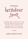Uitnodiging kerstdiner strikjes foto kandelaar lintjes kader 3