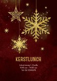 Uitnodiging kerstlunch sterren goud rood stijlvol 2