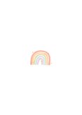 Uitnodiging kinderfeestje met regenboogjes en foto Achterkant