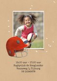 Uitnodiging kinderfeestje rugby stoer foto 2