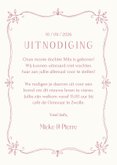 Uitnodiging kraamborrel klassiek meisje met ooievaar 3