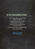 Uitnodiging krijtbord blauw av 3