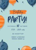 Uitnodiging met eigen foto's en kleurrijke ballonnen 2