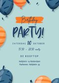 Uitnodiging met eigen foto's en kleurrijke ballonnen 2