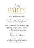 Uitnodiging party stijlvol goud champagne typografisch 3