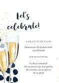 Uitnodiging pensioenfeest champagne glazen goud stijlvol 2