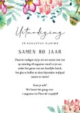 Uitnodiging samen 80 jaar met bloemen en foto’s 3