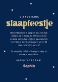 Uitnodiging slaapmasker voor een kinderfeestje donkerblauw 3