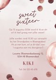 Uitnodiging sweet sixteen roze ballonnen en confetti 3