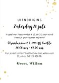 Uitnodiging verjaardag 20 zomers palmbomen typografisch goud 3