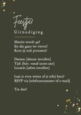 Uitnodiging verjaardag 40 jaar stijlvol goud spetters foto 3