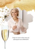 Uitnodiging verjaardag 75 jaar champagne waterverf foto 2