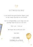 Uitnodiging verjaardag kind 4 jaar met eigen foto en hartjes 3