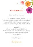 Uitnodiging verjaardagsfeest bloemen hartjes slingers 3