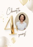 Uitnodigingskaart 40 jaar verjaardag ballonnen foto feest 2