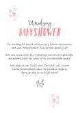 Uitnodigingskaart babyshower meisje regenboog hartjes foto 3