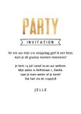 Uitnodigingskaart bier party foto confetti goud 3