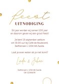 Uitnodigingskaart dubbel feest samen 100 foto champagne goud 3