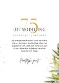 Uitnodigingskaart verjaardag getal goudfolie botanisch foto 3