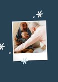 Vaderdagkaart fotocollage blauw liefste papa bloemetjes 2