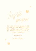 Vaderdagkaart liefste papa grote foto met gouden harten 3