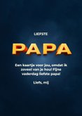 Vaderdagkaart PAPA donkerblauw met foto en rode hartjes 3