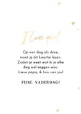 Vaderdagkaartje I love you hartjes goud met grote eigen foto 3