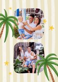 Vakantiekaart tropisch palmbomen kleuren kaders foto roze 2