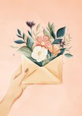 Valentijnskaart envelop met bloemen 2