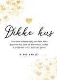 Valentijnskaart gouden hart dikke kus door de brievenbus  3