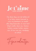 Valentijnskaart hartjes je t'aime mon amour 3