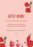 Valentijnskaart klaprozen en foto hart mama 3