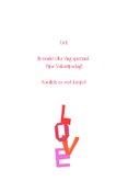 Valentijnskaart 'Love' in gekleurde letters 3