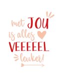 Valentijnskaart met jou is alles leuker rood 2