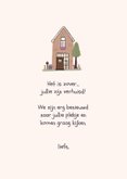 Verhuiskaart illustratie huisje boompje beestje 3
