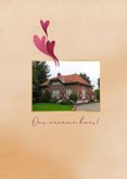 Verhuiskaart met huis en hartjes voor adreswijziging 2
