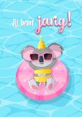 Verjaardag humor zomers met koalabeer chillend op het water 2