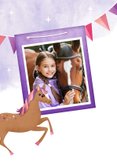 Verjaardag meisje felicitatiekaart met een lief paard  2