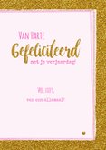 Verjaardag trendy gouden glitter kaart met vrolijke Unicorn  3