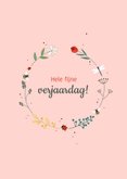 Verjaardag - Vrolijke cirkel van bloemen  2