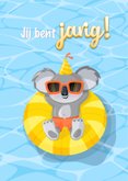 Verjaardag zomers humor met koalabeer chillend op het water 2