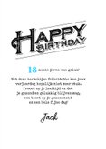 Verjaardagskaart 18 jaar man stoer grunge typografie 3