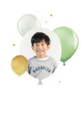 Verjaardagskaart 5 jaar fotocollage ballonnen sterretjes 2