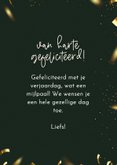 Verjaardagskaart 50 jaar gefeliciteerd groen confetti goud 3