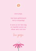 Verjaardagskaart armen vol bloemen roze 3