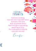 Verjaardagskaart birthday fishes kleurrijk rechthoekig 3