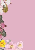 Verjaardagskaart bloemen en hartjes met foto hart 2