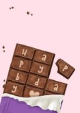 Verjaardagskaart chocolade reep snoep sweet birthday vrouw 2