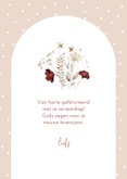 Verjaardagskaart christelijk boog bloemen 3